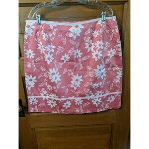 CJ Banks Size 16 Skirt Pencil Floral Pink White Modest Womens